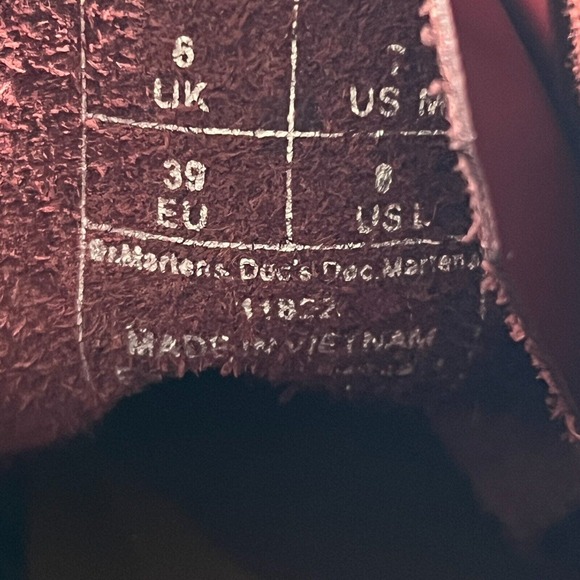 Doc Dr Martens 1460 Womens Size 8 Oxblood Burgundy Leather Combat Ankle Boots - Picture 14 of 14
